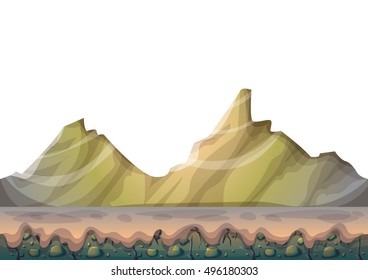 cartoon vector nature landscape background with separated layers for game art and animation game design asset in 2d graphic