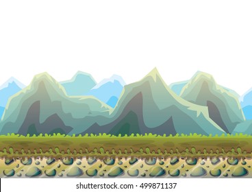 cartoon vector nature landscape background with separated layers for game art and animation game design asset in 2d graphic