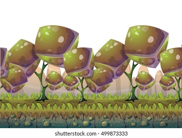 cartoon vector nature landscape background with separated layers for game art and animation game design asset in 2d graphic