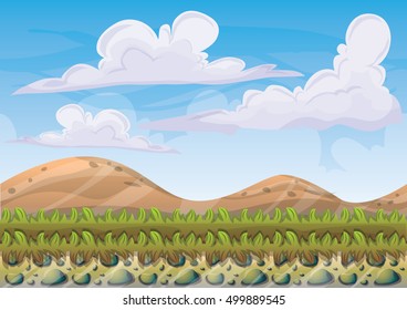 cartoon vector nature landscape background with separated layers for game art and animation game design asset in 2d graphic