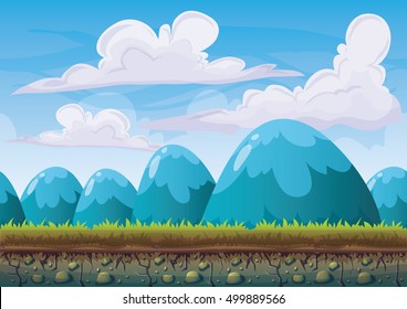 cartoon vector nature landscape background with separated layers for game art and animation game design asset in 2d graphic