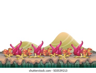 cartoon vector nature landscape background with separated layers for game art and animation game design asset in 2d graphic