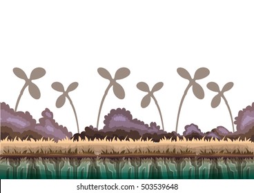 cartoon vector nature landscape background with separated layers for game art and animation game design asset in 2d graphic