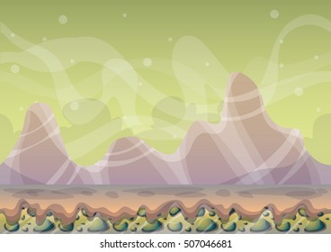 cartoon vector nature landscape background with separated layers for game art and animation game design asset in 2d graphic