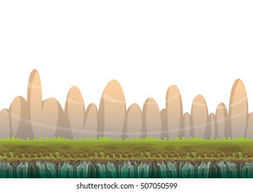 cartoon vector nature landscape background with separated layers for game art and animation game design asset in 2d graphic