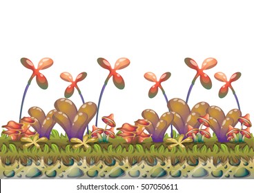 cartoon vector nature landscape background with separated layers for game art and animation game design asset in 2d graphic