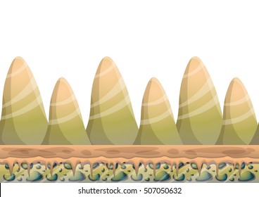 cartoon vector nature landscape background with separated layers for game art and animation game design asset in 2d graphic