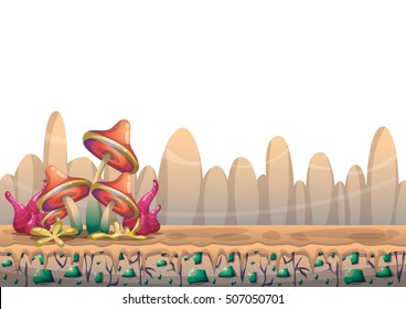 cartoon vector nature landscape background with separated layers for game art and animation game design asset in 2d graphic