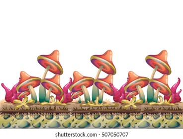 cartoon vector nature landscape background with separated layers for game art and animation game design asset in 2d graphic