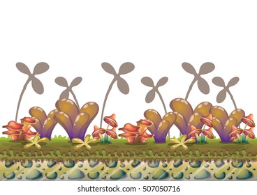 cartoon vector nature landscape background with separated layers for game art and animation game design asset in 2d graphic