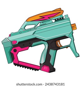 Cartoon Vektor Nerf Pistole Handfeuerwaffe Spielzeug Illustration 2