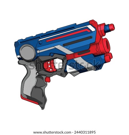 Cartoon Vector Nerf gun Handgun Weapon Toys Illustration 3
