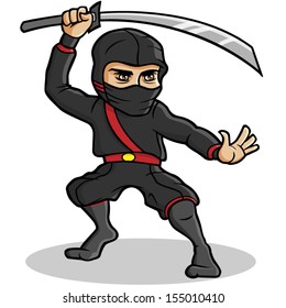 Vector Illustration Cartoon Ninja Stock Vector (royalty Free) 160279598