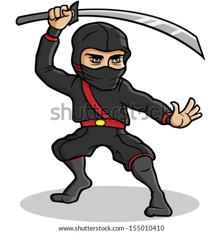Cartoon Vector Ninja Stock Vector (Royalty Free) 155010410 - Shutterstock