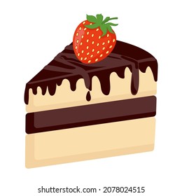 cartoon vector object chocolate cheese cake