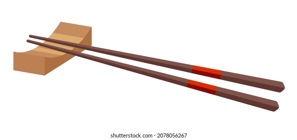 cartoon vector object chopsticks and rack