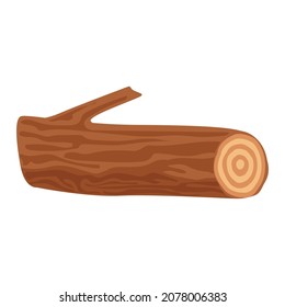 objeto vector de dibujos animados corte madera del tronco del árbol