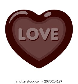 cartoon vector object heart shape chocolate