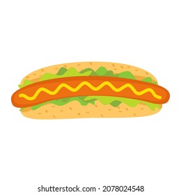 objeto vectorial de dibujos animados hot dog con vegetales
