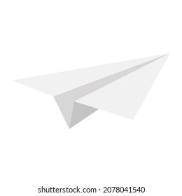 avión de papel de objeto vectorial de dibujos animados