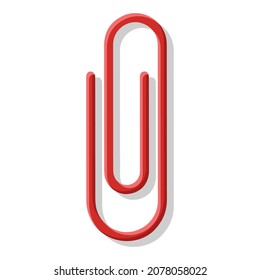 Cartoon Vector Object Red Paperclip