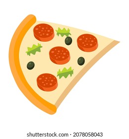 cartoon vector object sausage pizza