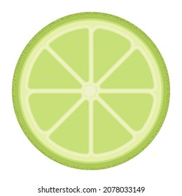 cartoon vector object sliced green lemon