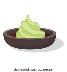 cartoon vector object wasabi and soy sauce