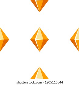 Cartoon vector orange, yellow gem stone seamless pattern