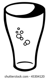 cartoon vector outline illustration beer glass