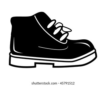 cartoon vector outline illustration boot shoe