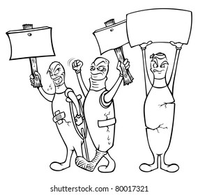 Cartoon Vector Outline Illustration Of Bowling Pins On Strike