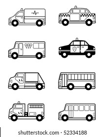 cartoon vector outline illustration child toy vehicles