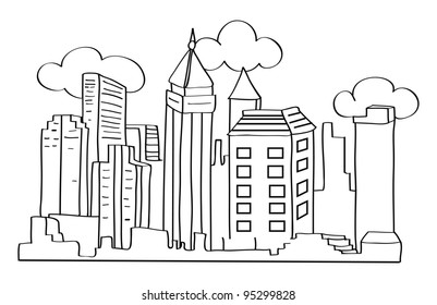 Cartoon City Black And White Images Stock Photos Vectors Shutterstock