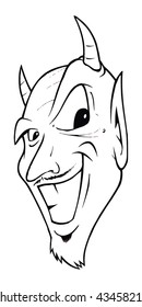 cartoon vector outline illustration devil