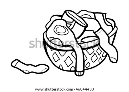 Download Cartoon Vector Outline Illustration Dirty Clothes Stock ...