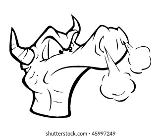 cartoon vector outline illustration dragon head
