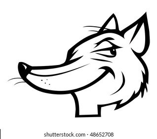 cartoon vector outline illustration fox mascot