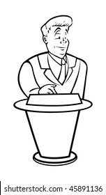 Cartoon Vector Outline Illustration Game Show Host