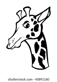 cartoon vector outline illustration giraffe