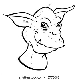 Cartoon Vector Outline Illustration Goblin 스톡 벡터(로열티 프리) 43778098 ...