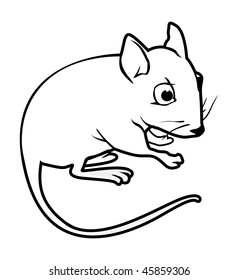cartoon vector outline illustration mouse