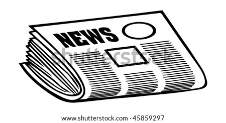 cartoon vector outline illustration newspaper