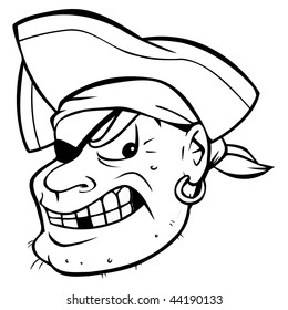 cartoon vector outline illustration pirate