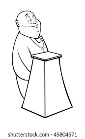 cartoon vector outline illustration priest
