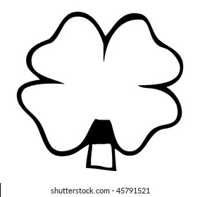 Cartoon Vector Outline Illustration Shamrock