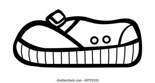 cartoon vector outline illustration sneaker shoe