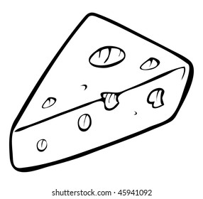 Cartoon Vector Outline Illustration Swiss Cheese