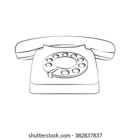 Cartoon Vector Outline Illustration Telephone Ringing Stock Vector ...