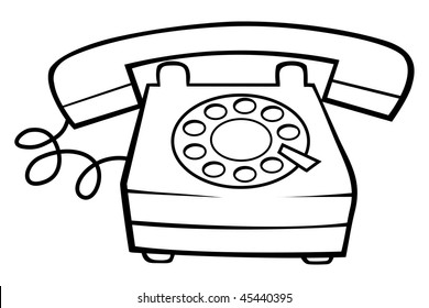 Cartoon Illustration Outline Telephone Vector Images, Stock Photos ...